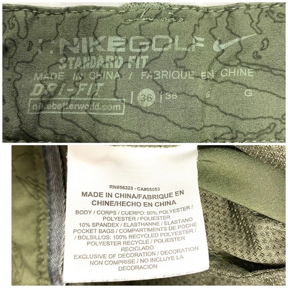 Nike Golf Standard Fit Golf Shorts Print Green - Picture 6 of 9